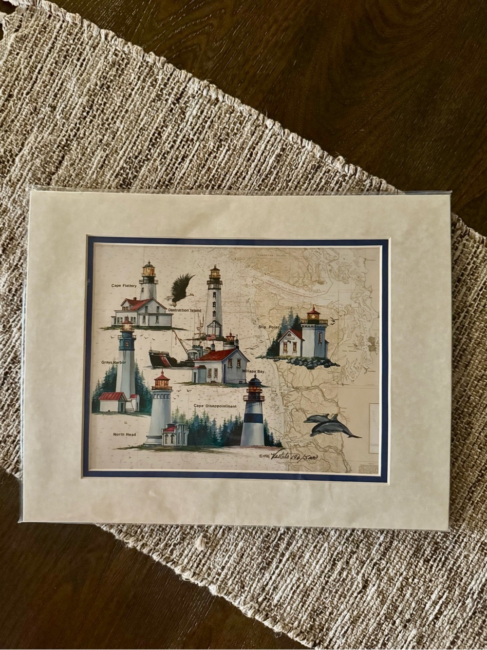“Washington Coast Lighthouses” Art Print with Cream Mat